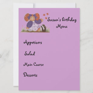 Invitation menu enfant