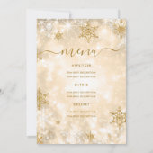 Invitation Menu Festive Sparkle Gold Winter Wedding (Dos)