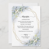 Invitation Menu Fête des mariées bleu vert géométrique Dusty (Devant)