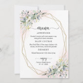 Invitation Menu Fête des mariées Géométrique Rose Blush (Devant)