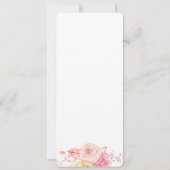 Invitation Menu Fête des mariées rose floral (Dos)