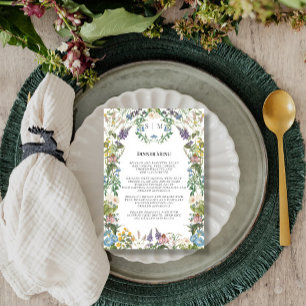 Invitation Menu fleur sauvage Floral Meadow Spring Wedding Me