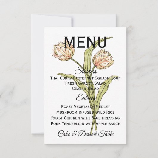Invitation Menu Fleurs de Printemps (totalement personnalisab (Devant)
