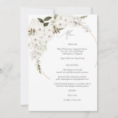 Invitation Menu Floral Boho Blanc (Devant)