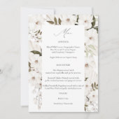 Invitation Menu Floral Boho Blanc 2 (Devant)