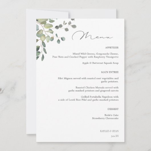 Invitation Menu Floral Gold Linal (Devant)