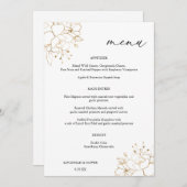 Invitation Menu Floral Gold Linal (Devant / Derrière)