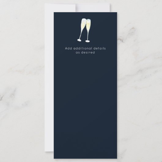 Invitation MENU Gâteau Mariage illustré double face (Dos)