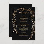 Invitation Menu Glamour Gold Mariage (Devant / Derrière)