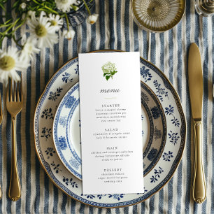 Invitation Menu Grandmillennial Hydrangea Blanche