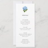 Invitation Menu Grandmillennial Hydrangea Bleue (Devant)
