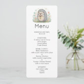 Invitation Menu Hérisson Mignon avec Lanterne (Debout devant)