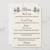 Invitation Menu Hiboux de la Forêt Rustique (Devant)