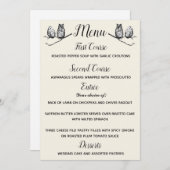 Invitation Menu Hiboux de la Forêt Rustique (Devant / Derrière)