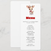 Invitation Menu Illustration de Bébé Cerf Mignon Dessin Animé (Devant / Derrière)