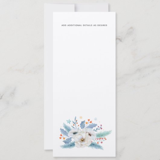 Invitation MENU KRAFT Mariage Fleur Blanche Amour Éternel (Dos)