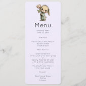 Invitation Menu Lapin Mignon Tenant une Tulipe (Devant)