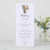 Invitation Menu Lapin Mignon Tenant une Tulipe (Debout devant)