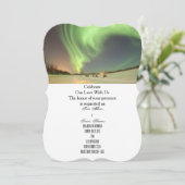 Invitation Menu Lumière du Nord Mariage invités de la mariée (Debout devant)