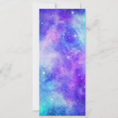 Invitation Menu Mariage Abstrait de l'espace de galaxie viole (Dos)