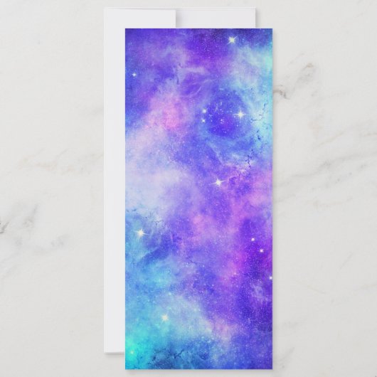 Invitation Menu Mariage Abstrait de l'espace de galaxie viole (Dos)