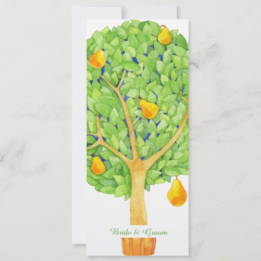 Invitation Menu Mariage Arbre à oreilles (Dos)