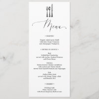 Menu mariage - Argent - Fourche - Menu