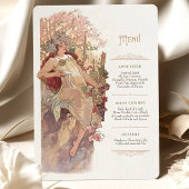 Invitation Menu Mariage Art Nouveau Vintage Lady