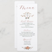 Invitation Menu Mariage de automne romantique avec orange et  (Devant / Derrière)