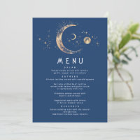 Menu Mariage de la Lune de nuit étoilée céleste