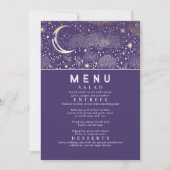 Invitation Menu Mariage de la Lune de nuit étoilée céleste (Devant)