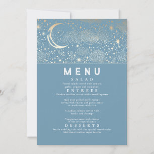 Invitation Menu Mariage de la Lune de nuit étoilée céleste