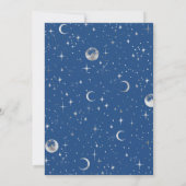 Invitation Menu Mariage de la Lune de nuit étoilée céleste (Dos)