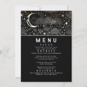 Invitation Menu Mariage de la Lune de nuit étoilée céleste (Devant)