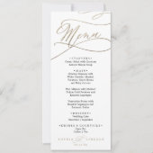 Invitation Menu Mariage des noms romantiques Gold et Black St (Devant)