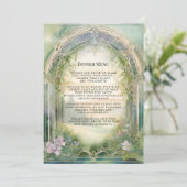 Invitation Menu Mariage élégant de la forêt de prairie fleur (Debout devant)