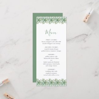 Invitation Menu Mariage Eucalyptus