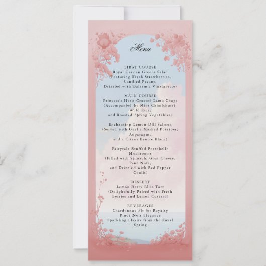 Invitation Menu mariage Fairytale (Devant)