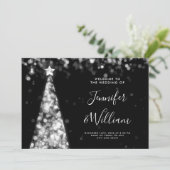 Invitation Menu Mariage Festive Xmas Tree (Debout devant)