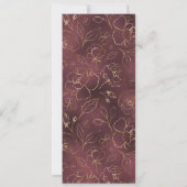 Invitation Menu Mariage Floral Bourgogne (Dos)