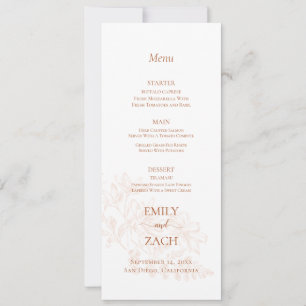 Invitation Menu Mariage Floral Terracotta