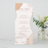 Invitation Menu Mariage Formes et Fleurs Abstraites (Debout devant)