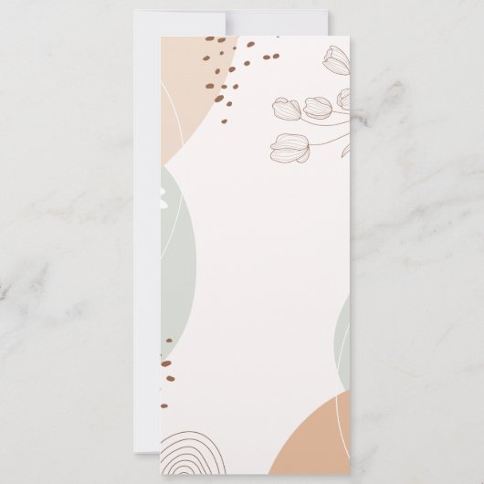 Invitation Menu Mariage Formes et Fleurs Abstraites (Dos)