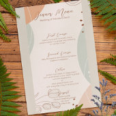 Invitation Menu Mariage Formes et Fleurs Abstraites