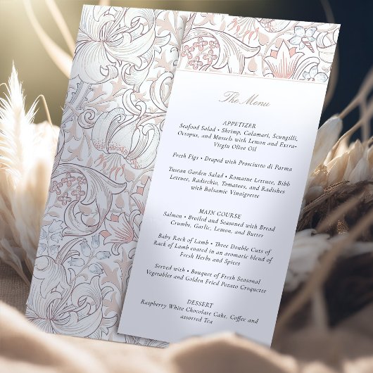 Invitation Menu Mariage Golden Lilies William Morris