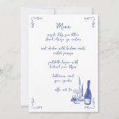 Invitation Menu Mariage illustré manuscrit en gros plan (Devant)