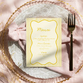 Invitation Menu Mariage Jaune au beurre moderne