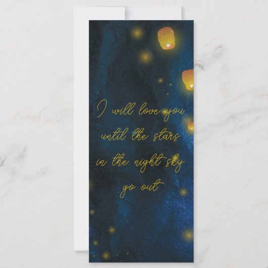 Invitation Menu Mariage Magic Lantern (Dos)