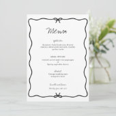 Invitation Menu Mariage main-tiré moderne (Debout devant)
