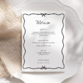 Invitation Menu Mariage main-tiré moderne